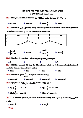 Đề thi thử THPT chuyên Thái Bình lần 2 - 2017 môn Toán